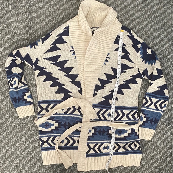 Lucky Like New Cozy Geometric Knit Cardigan sz L - Picture 9 of 9